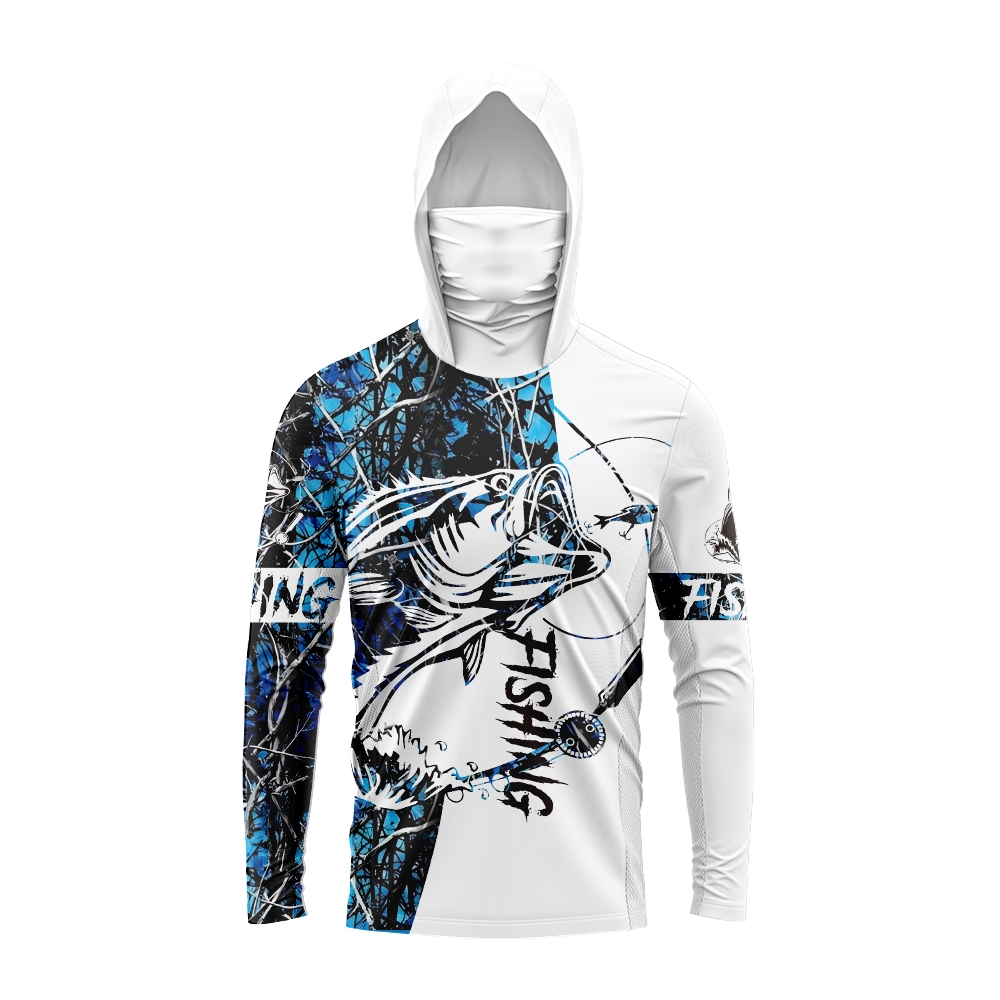 Hoodie Pancing Pria Motif Ikan - Sports Mask Breathable ulasan dan harga